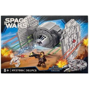 Set de constructie Star Wars 4 in 1 Millennium Falcon, TIE Fighter, 301 piese imagine