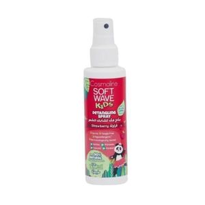 Spray pentru descalcirea parului cu 90% ingrediente naturale, aroma de capsune Cosmaline Soft Wave Kids, 125 ml imagine