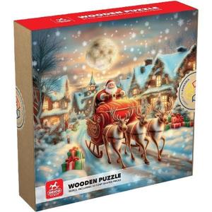 Puzzle 50 din lemn: Sania lui Mos Craciun imagine