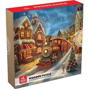 Puzzle 50 din lemn: Trenul lui Mos Craciun imagine