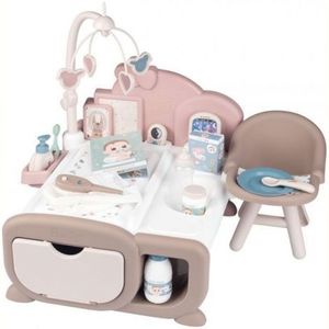 Centru de ingrijire pentru papusi Smoby Baby Nurse Cocoon Nursery crem cu papusa si accesorii imagine