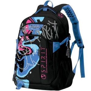Rucsac Spirit Pattern Graffiti, Negru/Roz, 49x35x16 cm imagine