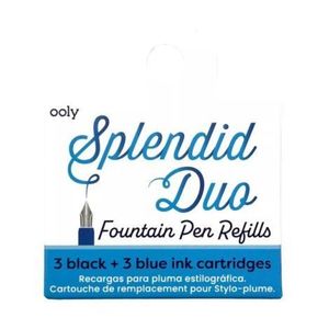 Rezerve Splendid pentru stilouri - cerneala albastra si neagra, set de 6 imagine