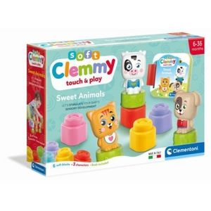 Clementoni - Set de joaca educational Soft Clemmy cu animalute 6 cuburi moi si carticica imagine