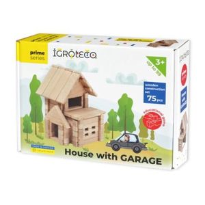 Set de constructie din lemn , zCasa cu Garaj, 75 piese imagine