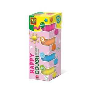 Plastilina colorata vegana pentru copii SES Happy 4 x 90 gr imagine