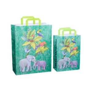Sacosa cadou din hartie - Jungla (L - 32 x 14 x 42cm, 90g) imagine