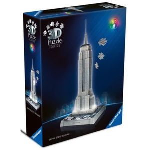 Ravensburger - Puzzle 3D iconic Empire State Building cu LED 216 piese model de colectie in miniatura imagine