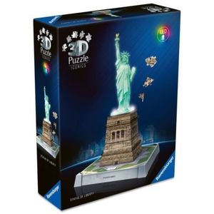 Ravensburger - Puzzle 3D iconic Statia Libertatii cu LED 108 piese model de colectie in miniatura imagine
