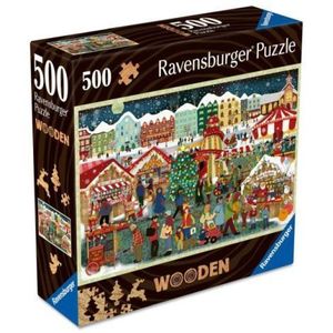 Ravensburger - Puzzle din lemn targ de Craciun 500 piese imagine