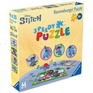 Ravensburger - Puzzle interactiv cu buton sonor pentru testarea rapiditatii Disney Stitch 4x35 piese imagine
