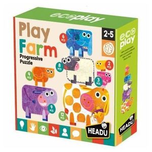 Headu Ecoplay - Puzzle Progresiv - Sa Ne Jucam Cu Ferma imagine