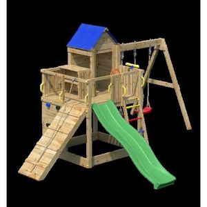 Complex joaca din lemn 7in1, pentru 10 copii, Fungoo Treehouse natur imagine