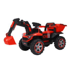 Excavator + bascula electrica Kinderauto Bonet 60W 12V, Telecomanda, culoare Rosie imagine