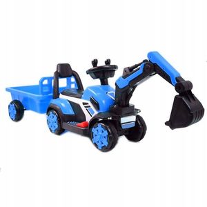 Mini excavator electric Kinderauto BJXZ219B 35W 6V, cu incarcator electric si remorca, albastru imagine