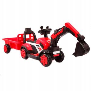 Mini excavator electric Kinderauto BJXZ219B 35W 6V, cu incarcator electric si remorca, rosu imagine