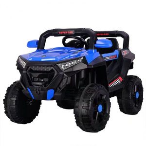 Masinuta electrica 4x4 Kinderauto SuperCar, 100W 12V, cu scaun tapitat, music player, pentru copii 2-5 ani, albastra imagine