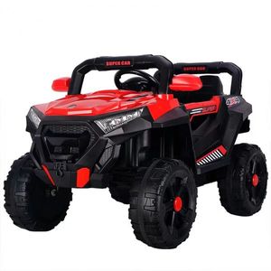 Masinuta electrica copii 4x4, Kinderauto SuperCar, 100W, 12V, scaun tapitat, music player, rosu imagine