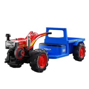 Motocultor electric copii 3-6 ani, Kinderauto BJLW1288, 70W 12V, telecomanda, Albastru imagine