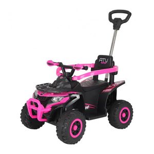 ATV electric pentru copii, 4 in 1, Kinderauto Hercules, cu maner, 35W 6V, telecomanda, echipare premium, roz imagine