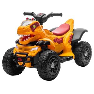 ATV electric pentru copii T-REX Dinozaur 6V 35W, cu telecomanda si dotari premium, Galben imagine