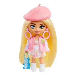 Papusa Barbie Extra Mini Minis cu par si accesorii, 8 cm, HLN48 imagine