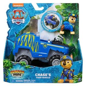 Masinuta cu figurina Paw Patrol, Jungle Pups, Chase, 20143425 imagine