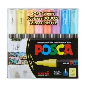 Set markere Posca, UNI PC-1M, 0.7 MM, 8 culori pastel imagine