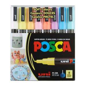 Set markere Posca, UNI PC-3M, 0.9-1.3 MM, 8 culori pastel imagine