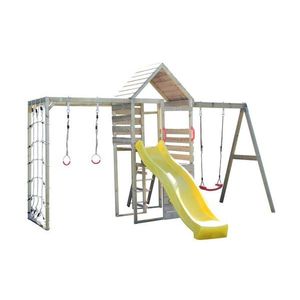 Turn de joaca cu 2 platforme, Wendi Toys, panou de catarare, tobogan, leagan si modul de gimnastica imagine