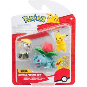 Set 3 figurine de actiune, Pokemon, Jangmo-O, Ivysaur si Pikachu imagine