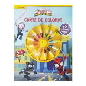 Disney Marvel, Paienjenelul si prietenii sai uimitori, Carte de colorat, 12 creioane mici pentru maini de pitici imagine
