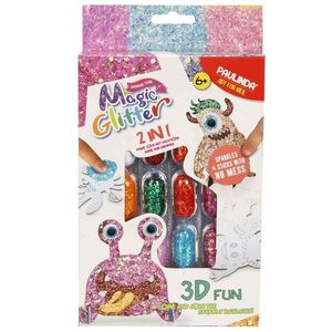 Set de creatie cu sclipici Paulinda, Magic Glitter 2 in 1, 3D Fun imagine