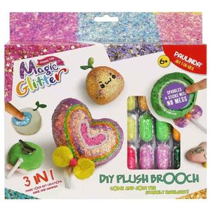 Set de creatie cu sclipici Paulinda, Magic Glitter 3In1, Plush Brooch Design imagine