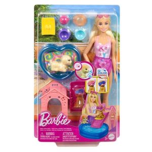 Set papusa Barbie si accesorii pentru baie imagine