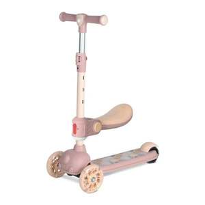 Trotineta, Lorelli Jetster Plus, pana la 20 kg, scaun pliabil si reglabil 4 pozitii, roti din silicon cu leduri colorate, Beige imagine