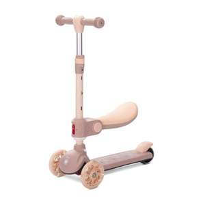 Trotineta, Lorelli Speedster, pana la 50 kg, scaun pliabil si reglabil, maner reglabil, roti cu leduri, frana de picior, Beige imagine