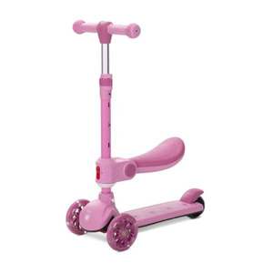 Trotineta, Lorelli Speedster, pana la 50 kg, scaun pliabil si reglabil, maner reglabil, roti cu leduri, frana de picior, Pink imagine