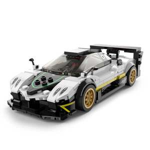 Set constructie masinuta, Rastar, Pagani Zonda R, Alb, 1: 28, 387 piese imagine