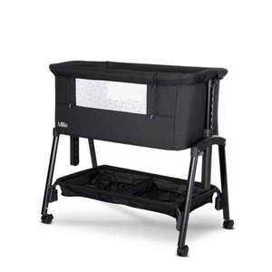 Patut Co Sleeper, Lorelli Millie, inaltime reglabila 7 pozitii, sistem antireflux, plasa de tantari, saltea inclusa, Black imagine