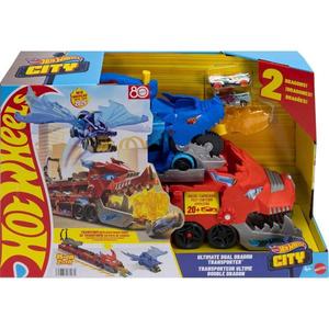 Transportator cu doua masini, Hot Wheels, Dual Dragon Ultimate , JBM72 imagine