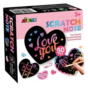 Set de razuit, Avenir, Scratch Notes in forma de inima, 50 de cartonase imagine