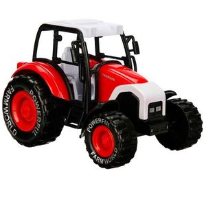 Tractor de ferma, Maxx Wheels, 14 cm, Rosu imagine