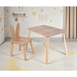 Set masa si scaun pentru copii, Rosewood, BLTYZ-AKTV059, MDF, Stejar imagine