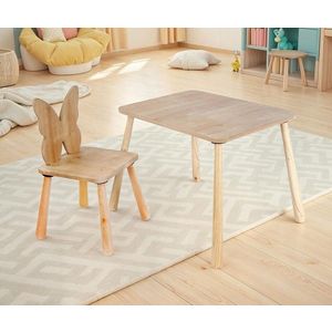 Set masa si scaun pentru copii, Rosewood, BLTYZ-AKTV062, MDF, Stejar imagine