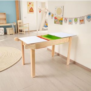 Masa pentru copii, Rosewood, BLTYZ-AKTV0150, 83x54x49 cm, Lemn masiv de pin, Stejar imagine
