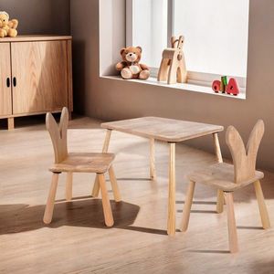 Set masa si scaun pentru copii, Rosewood, BLTYZ-AKTV060-1, MDF, Stejar imagine