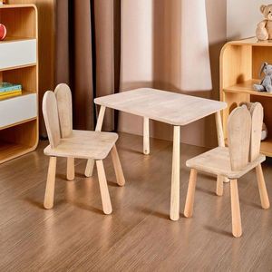 Set masa si scaun pentru copii, Rosewood, BLTYZ-AKTV061-1, MDF, Stejar imagine
