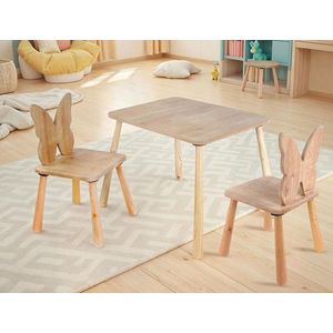 Set masa si scaun pentru copii, Rosewood, BLTYZ-AKTV062-1, MDF, Stejar imagine