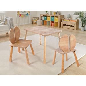 Set masa si scaun pentru copii, Rosewood, BLTYZ-AKTV064-1, MDF, Stejar imagine